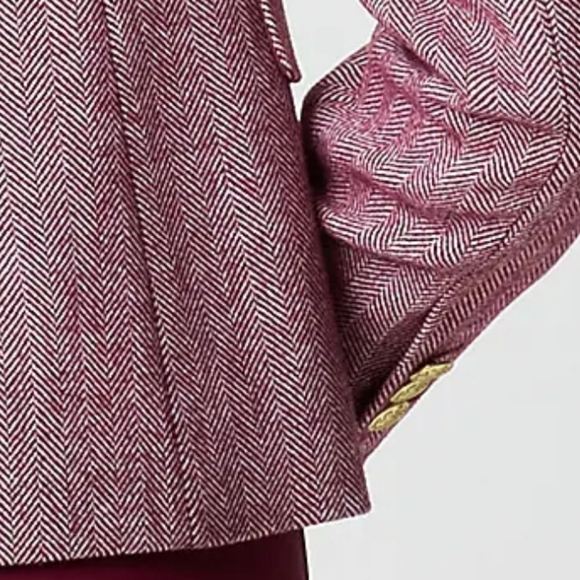 NWT J.Crew Herringbone Wool Blend Schoolboy Blazer Burgundy Sz 10 *Sold Out* - Picture 7 of 13